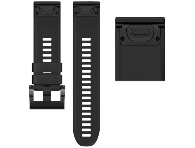 Kiirkinnitusega kellarihmad 22mm Silikoon - must
