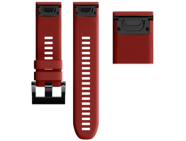 Kiirkinnitusega kellarihmad 22mm Silikoon - punane