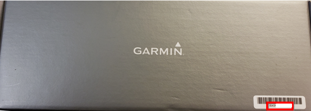 Garmin box with sticker